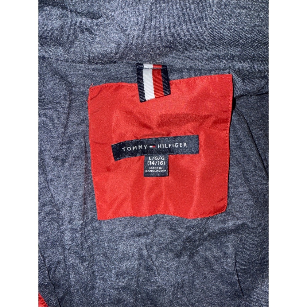 Vintage Tommy Hilfiger Windbreaker Jacket Men Medium Spellout Flag 90s 14/16‎ - Picture 6 of 10
